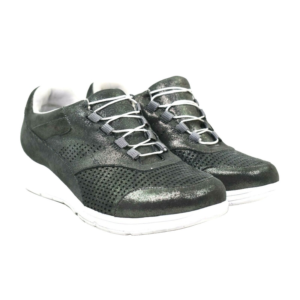 Zero Tie Womens‎ Fresh Breeze Drifter Metallic Pewter Self lacing Shoes Sz 9